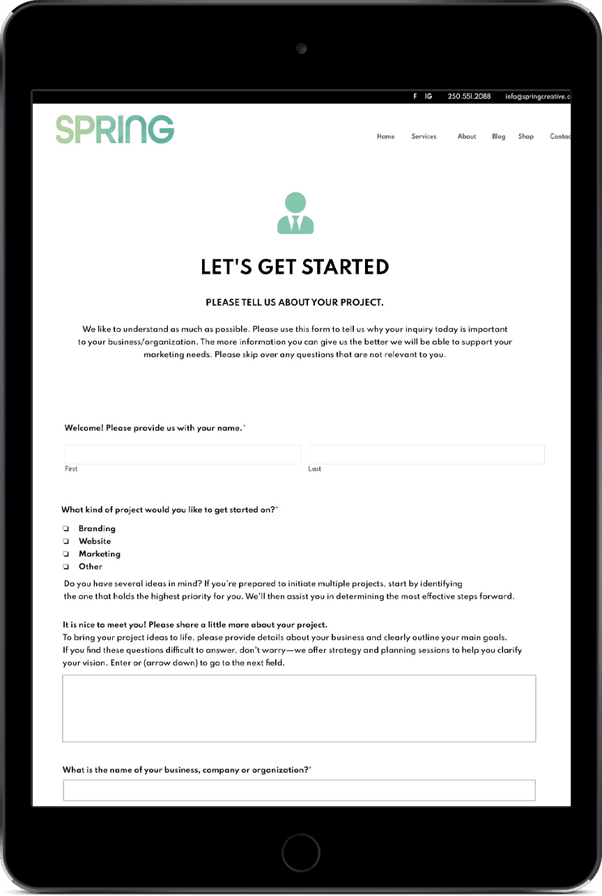 Spring Creative Inc Inquiry Form Spring Creative Inc Inquiry Form